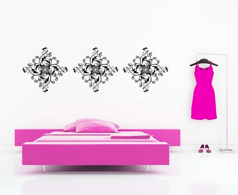 Wall Medallion Scroll Wall Decor Swirl Decal Ceiling Medallion Set Of 3 Wall Decal Sticker Vinyl Wall Home Decor Office Decor