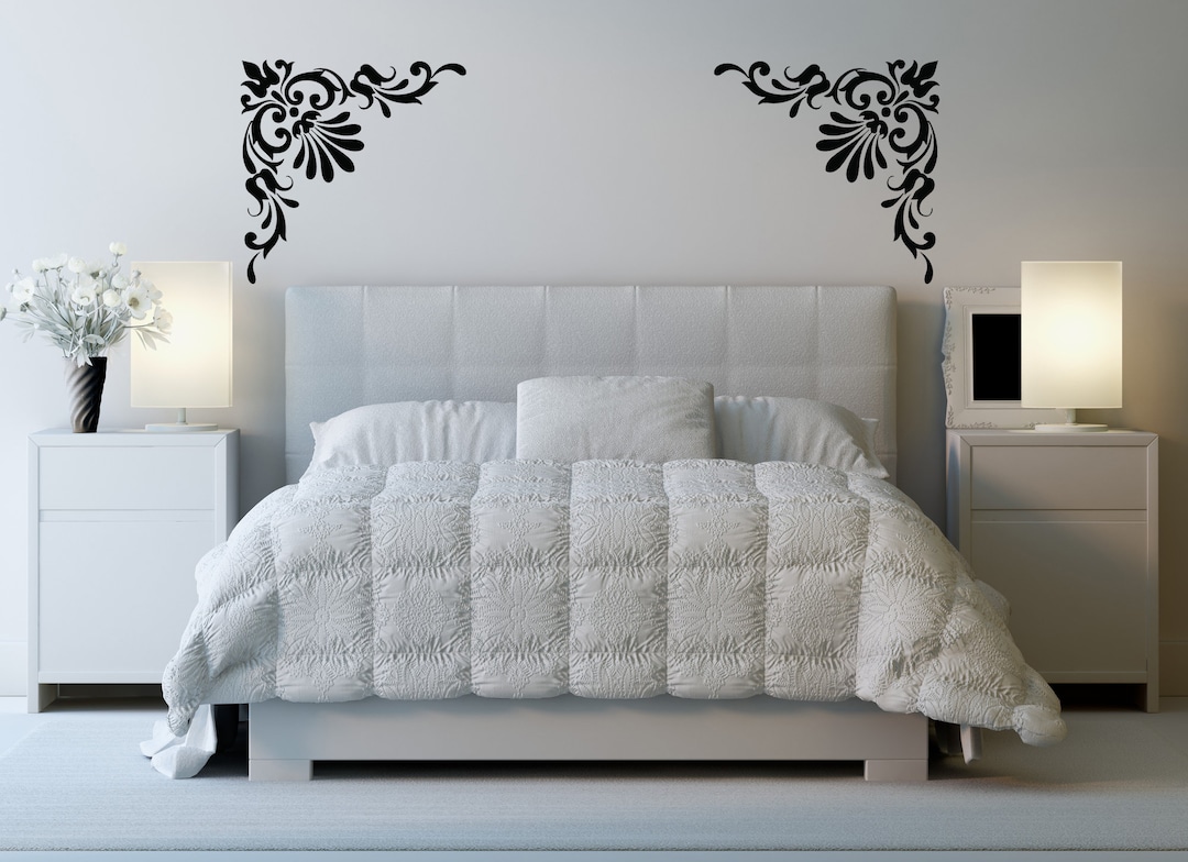 Corner Wall Decal, Corners Art, Swirl Decorations, Scroll, Old World