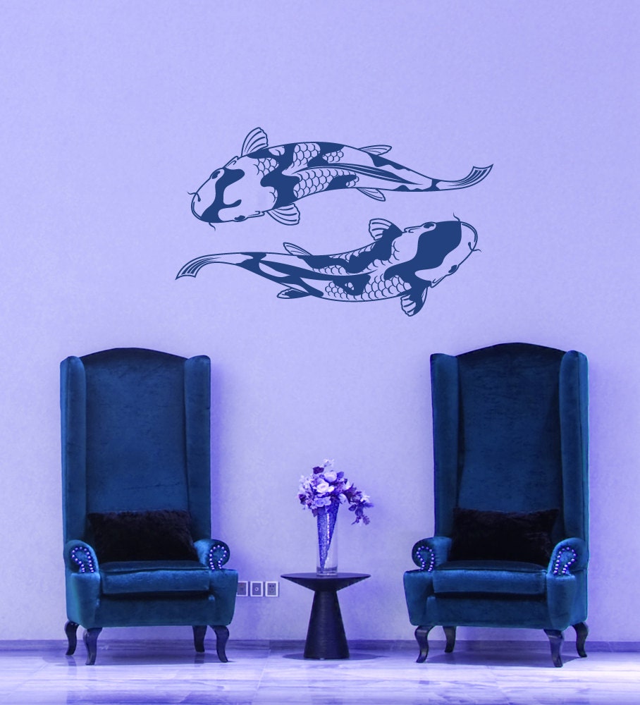Koi Fish Wall Art Japanese Artwork Japan Decor Aquatic Etsy