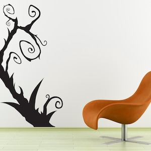 Whimsical wall art showing curving branches and swirling lines, merging fantasy, gothic style, and creative energy for an expressive, enchanting aesthetic.