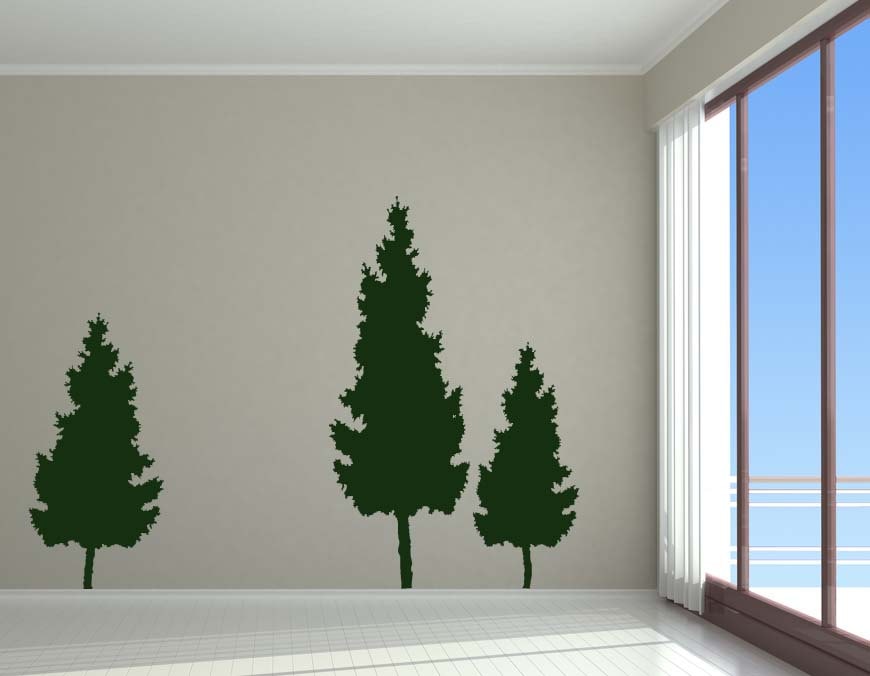 Trees Christmas Evergreen Pine Tree Wall Decal Pine Tree