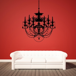 Chandelier Wall Decal, Chandelier Wall Art, Vintage Chandelier, Gothic Wall Decor, Victorian Wall Decal, Rococo Chandelier, Baroque Art