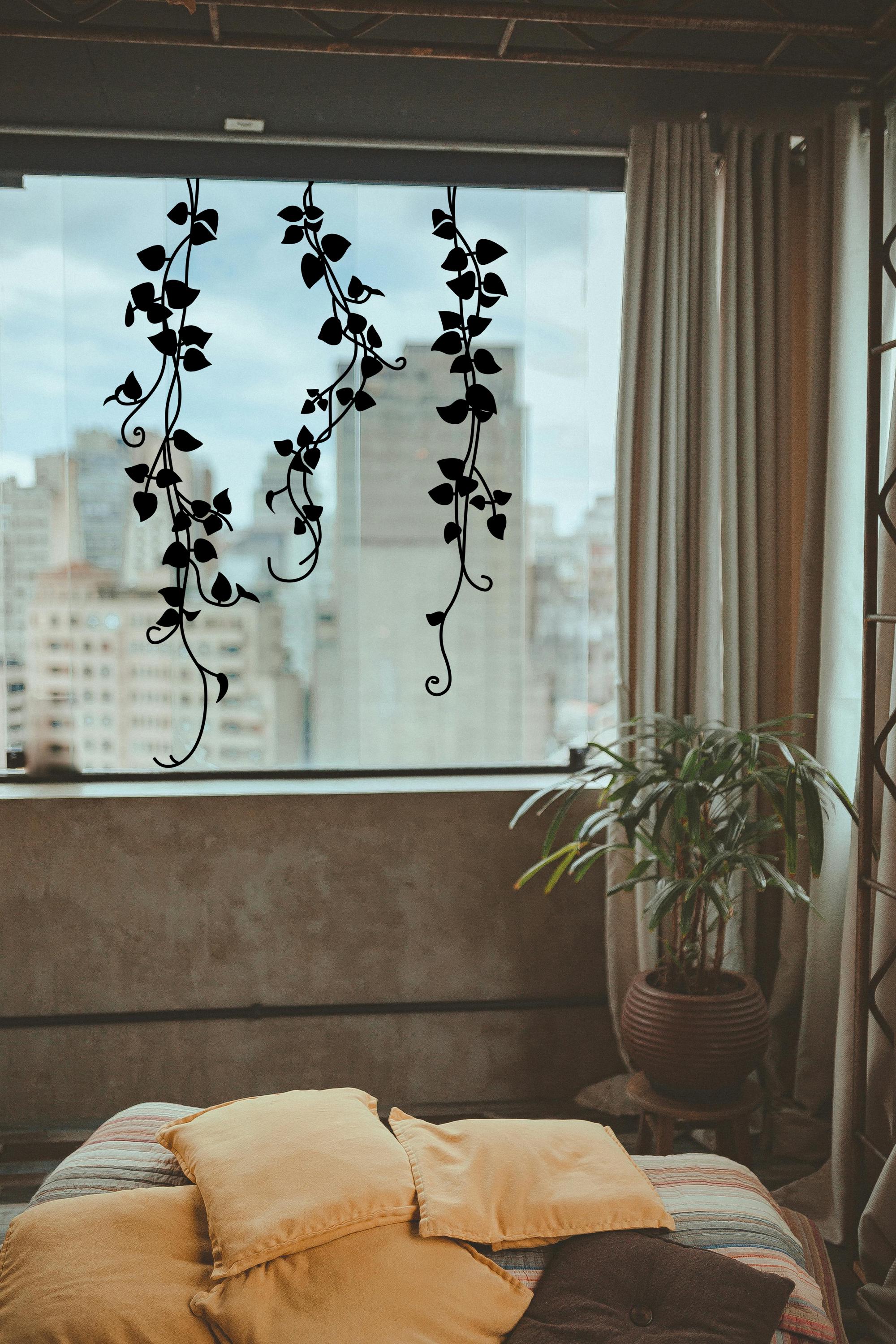 Hanging Vines Wall Decal, Tall Narrow Wall Art, Plants Vines for Decor ...