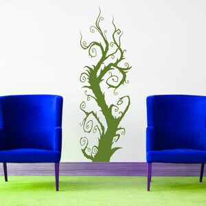 Gothic wall decor inspired by dark fairy tale aesthetics, blending mystery and elegance through a stylized tree silhouette with dramatic movement.