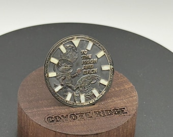 Handmade aged brass tone Watch Dial – “To the Moon and Back” | Artisan Dial