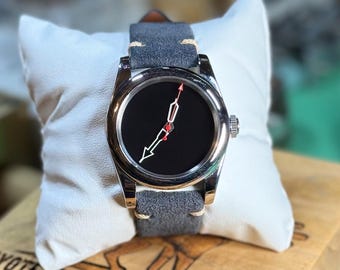 Coyote Ridge Custom Watch – NH35 Automatic | Musou Black Dial | Grey Suede Strap