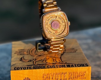 Rose Gold Automatic Watch | Hand-Painted Copper Dial, Aqua Lume