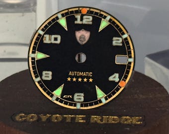 Coyote Ridge Expedition Watch Dial – 29mm Brass, Orange Navigation Markers