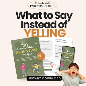 50 Ready-Made Parenting Scripts | Calm & Firm Responses for Tantrums, Anxiety, Behavior | Printable Parenting Guide PDF