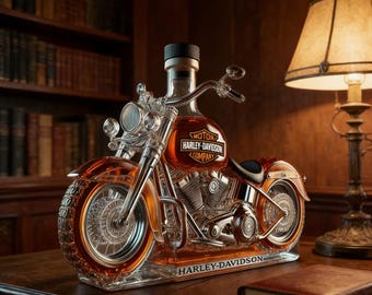 Harley-Davidson Whiskey Bottle - Personalized Gift - Best Gift for Men - Personalized Decanter - Best Valentine's Day Gift - Best Man's Gift