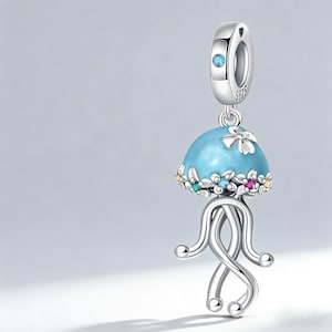 Pandora Compatible Ocean Zodiac Charm Collection, 925 Sterling Silver, Jellyfish, Taurus, Seashell, Turtle Beads, Nautical Gift Set for Her