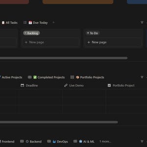 Template Notion Developer OS Pro | Dashboard per sviluppatori, gestore di progetti, pianificatore di programmazione, strumento di monitoraggio dell'apprendimento e sistema di produttività