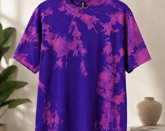 Tie Dye Tee Shirt Top - bleached Unisex XL extra large