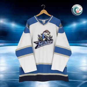 Vintage Disney Grumpy Miners Ice Hockey Jersey XXLarge Grumpy Miners Embroidered Logo Shirt Disney Hockey Grumpy Snow White Jersey XXL