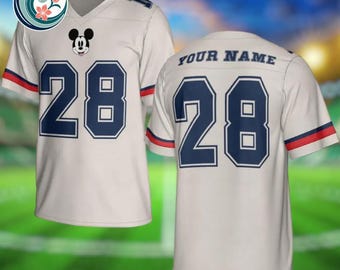 Custom Name And Number Disney Mickey Mouse Football Jersey, Disney Mickey Football Jersey, Football Jersey for Kid Youth Adult, Disney Shirt
