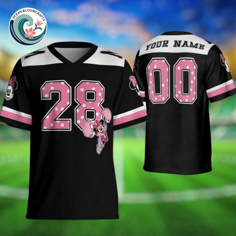 Discover Personalize Disney Classic Minnie Cheerleader, Custom Adult Kid Youth Football Jersey Collection Choose Style, Disney Outfit