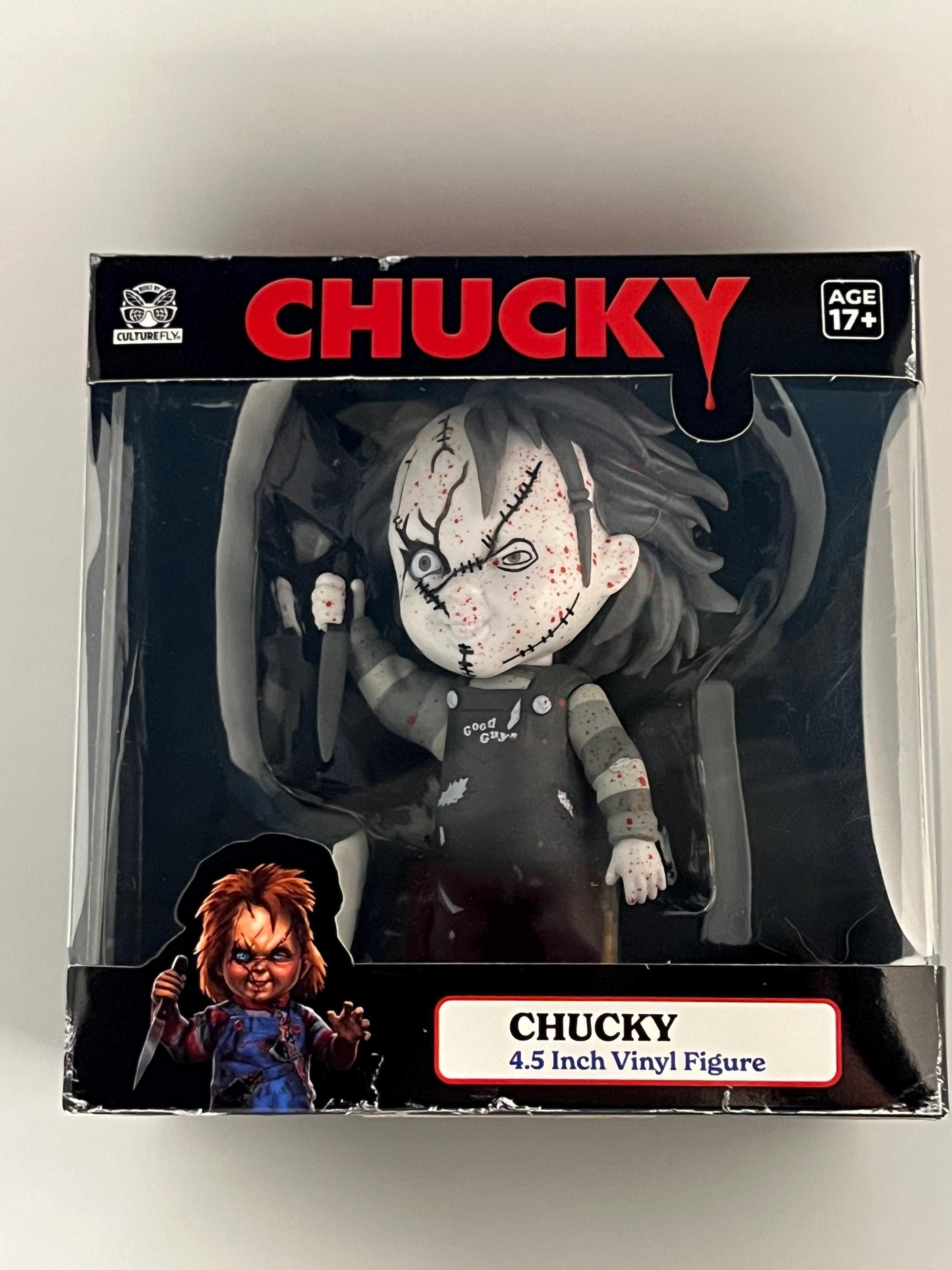 Chucky 4.5 Inch Vinyl Figure White Gray Blood Splatter 