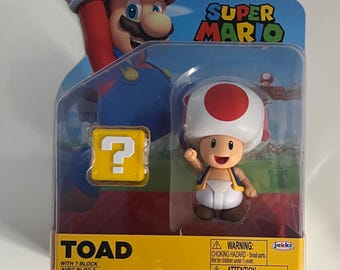 World of Nintendo Super Mario Toad z pudełkiem JAKKS Brand New 4” - 2024