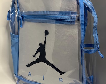JORDAN Jumpman Clear School Backpack, water bottle holder, and pencil case. Adjustable Straps. New with tags.