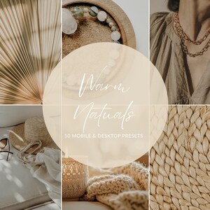 10 VARMA NATURLIGA Lightroom-förinställningar | Mjuka neutrala Instagram-filter, jordiga beige toner, mobil och dator