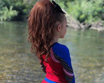 Cola de caballo de cabello humano de 45 cm hecha a mano / Peinado para competición