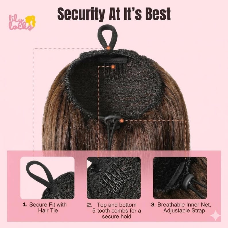 LilyLocks - Cola de caballo de cabello humano con rebote extra de 45 cm, para competición, para animadoras, volumen medio-alto, cabello de alto rendimiento - Puntas rizadas imagen 2