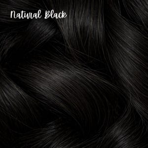 LilyLocks - Cola de caballo de cabello humano con rebote extra de 45 cm, para competición, para animadoras, volumen medio-alto, cabello de alto rendimiento - Puntas rizadas Natural Black
