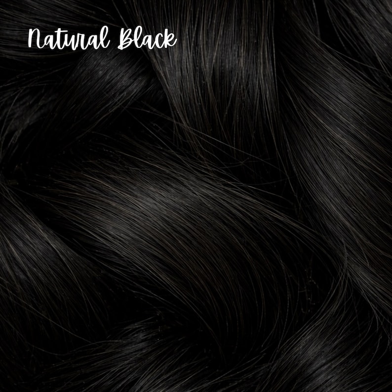 LilyLocks - Cola de caballo de cabello humano con rebote extra de 45 cm, para competición, para animadoras, volumen medio-alto, cabello de alto rendimiento - Puntas rizadas Natural Black
