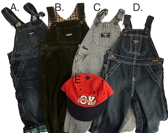 OshKosh B’gosh Vintage Children's Overalls – Choose the Style – Corduroy Striped Denim – Vintage Baby/Toddler Clothing OshKosh