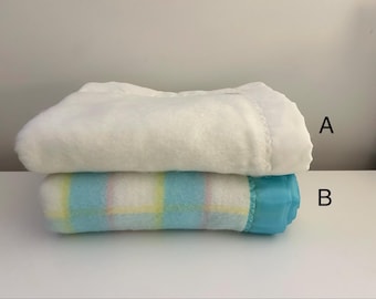 Vintage Esmond baby blanket, pastel and other colors, 90x125cm, made in Canada