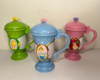Disney Princess Mug Set – Cinderella, Ariel and Tinker Bell – Decorative Children's Mugs