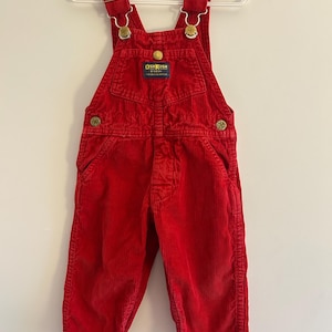Oshkosh B'gosh Red Corduroy Overalls - Etsy