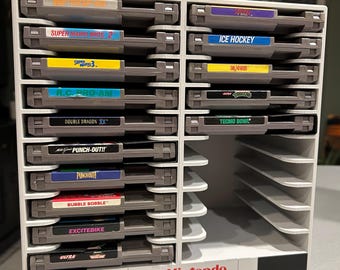 Originele NES-gamecartridge displaystandaard (10 of 20 games) consolereplica
