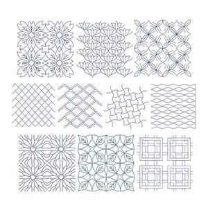 Juego de 1 línea de apliques de bordado a máquina Sashiko