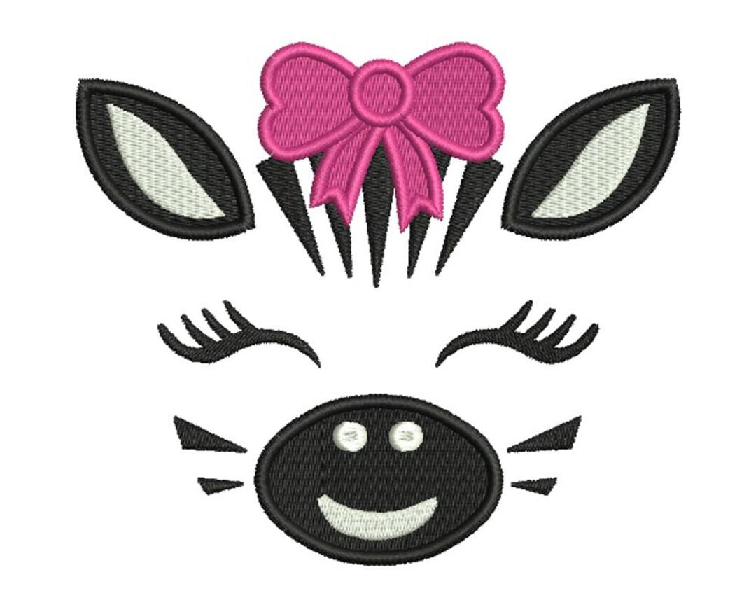 Machine Embroidery Zebra Girl Animal - Etsy