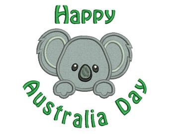 Machine Embroidery Applique Australia Day 2 Koala