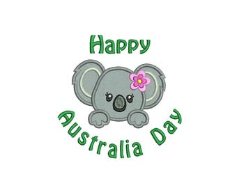 Machine Embroidery Applique Australia Day 1 Koala