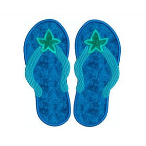 Slippers met machineborduurwerk appliqué Ocean Beach 16