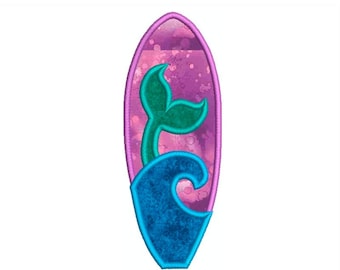 Machine Embroidery Surfboard Applique Ocean Beach 14
