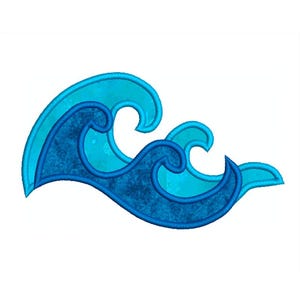 Aplicación a máquina Bordado de olas Océano Playa 6
