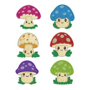 Mini set da ricamo a macchina con applicazione di giardino di funghi