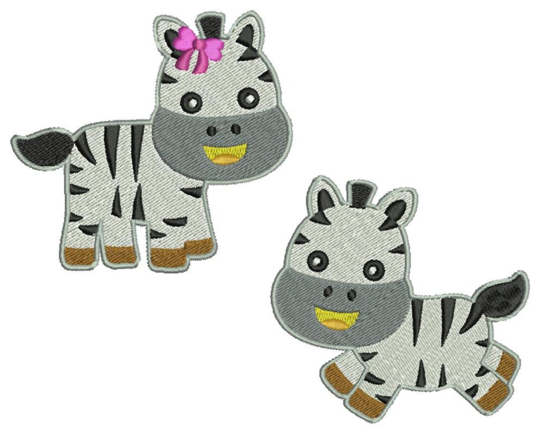 Machine Embroidery Zebra 1 Mini Set - Etsy