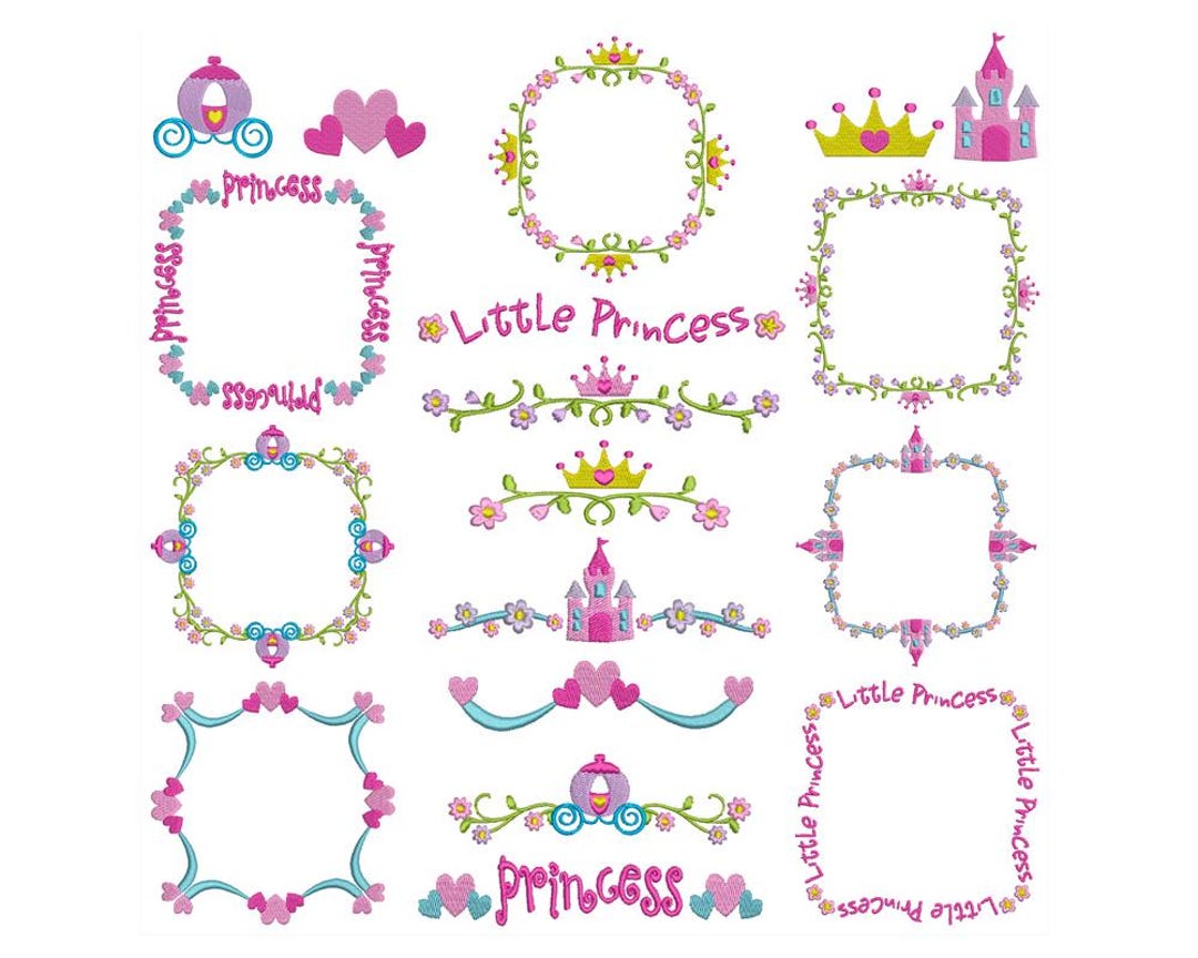 Machine Embroidery Princess Frame Set - Etsy