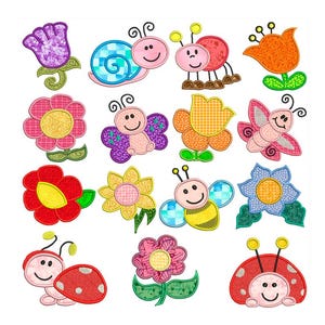 Machine Embroidery Applique Garden Set