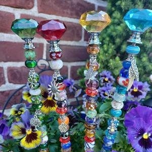 Decorative Beaded Plant Stake for potted plants Easter plants