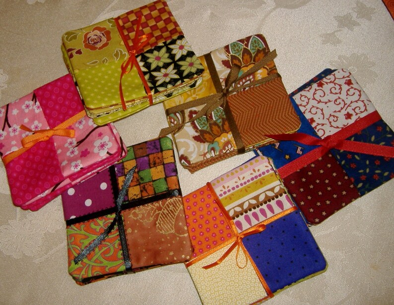 Bright and Bold Patchwork Coaster Set of 4 image 3