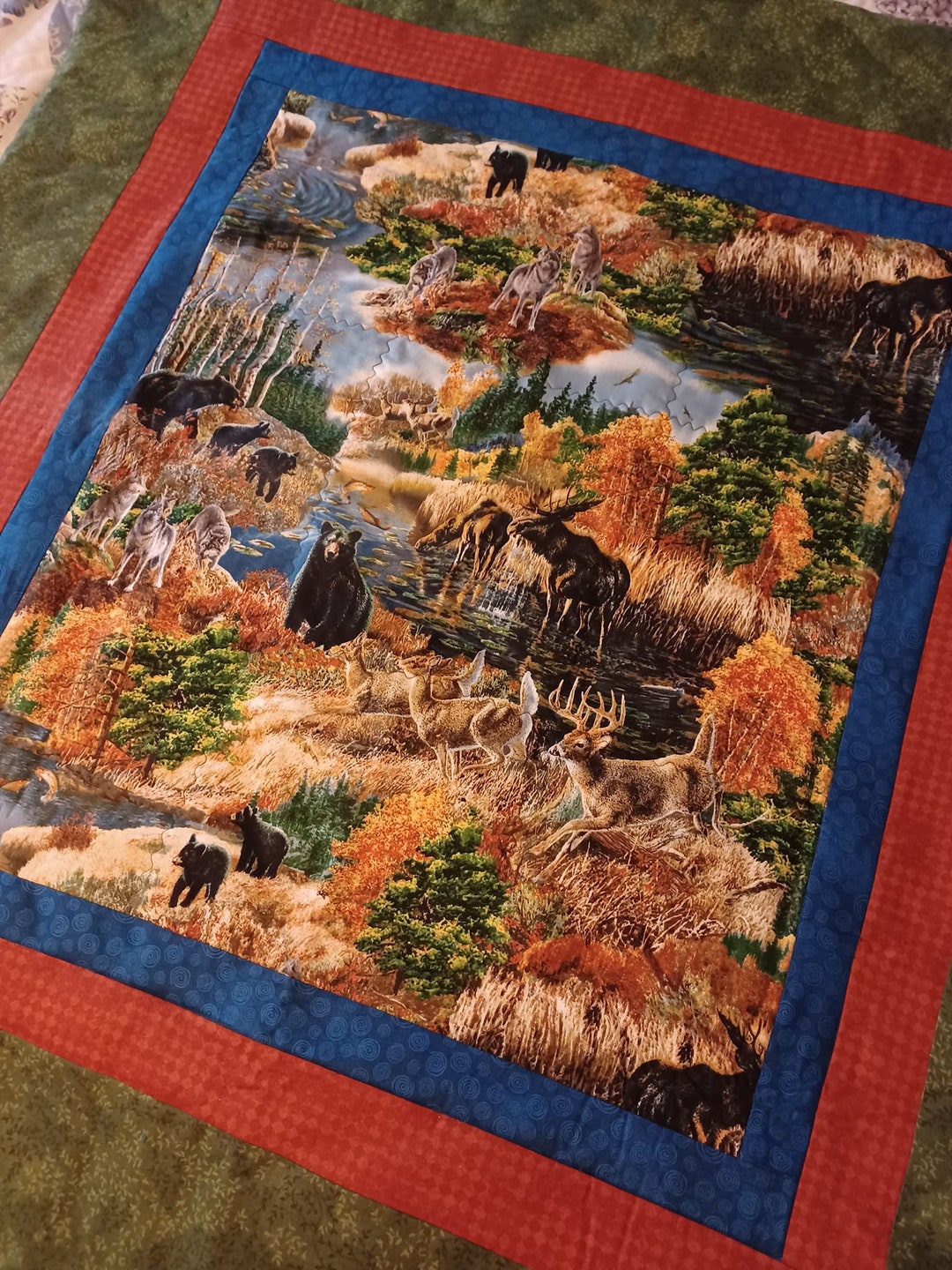 Handmade Quilt Throw Hunters Wildlife Hunting Season Etsy