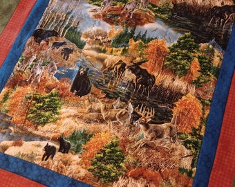 Handmade Quilt Throw Hunters Wildlife Hunting Season