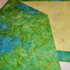 Batik Table Runner Green 54 x 14 Reversible image 1