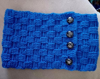 Handmade Crocheted Basket Weave Cowl Scarf with Buttons *Free Shipping*